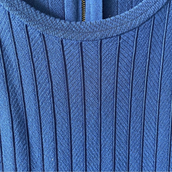 Nic+Zoe Ultra Marine Blue Knit Scoop Neck Fit and Flare Midi Dress Size Small - Picture 8 of 14